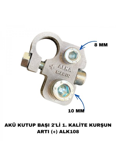Akü Kutup Başı 2'li 1. Kalite Kurşun 2li + - Alk108