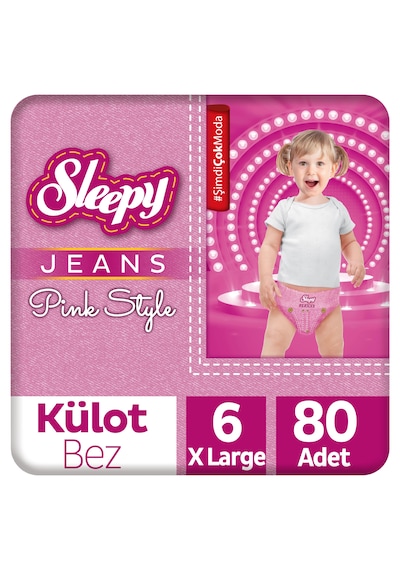 Sleepy Pink Jeans Külot Bez 6 Numara Xlarge 4 Lü Jumbo 80 Adet