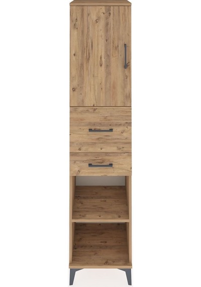 Hyperion Dolap 4 Raflı 2 Çekmeceli Tek Kapaklı 44x44x195 Çam-çam Atlas Çam