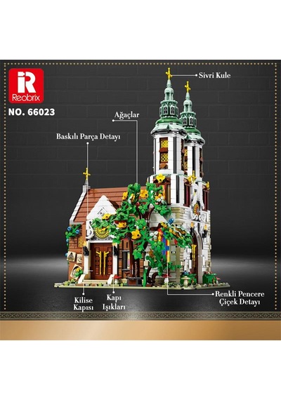 Reobrix Street View Of St. Andrew's Church İn Poland 66023 Brick Yapım Seti
