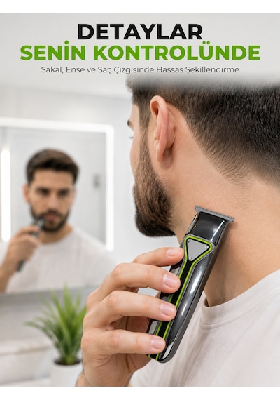 Profesyonel Erkek Tıraş Makinesi 3 Taraklı T Tipi Bıçaklı Usb Şarjlı Saç Sakal Kesme Makinesi - Lisinya 1 - 2 Saat