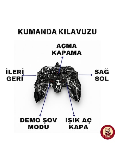Oyuncak Led Işıklı 360 Akrobat Uzaktan Kumandalı Araba Şarjlı 4x4 Off Road Dublör Oyuncak Araba Siyah
