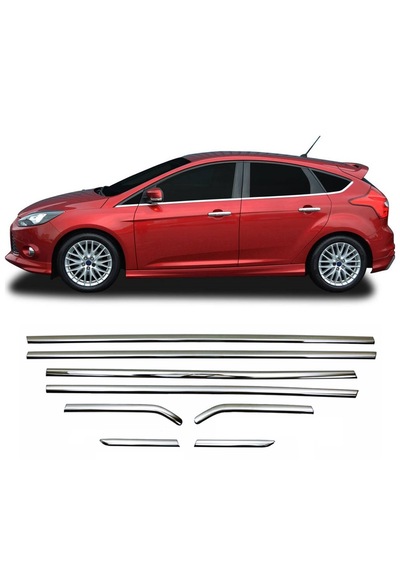 Ford Focus Hb 2011-2018 Arası Krom Cam Çıta 8 Prç P.çelik