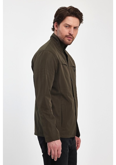 Sivaist Erkek Yeşil Regular Uzun Mevsimlik Pamuk Polyester Karışımlı Safari Mont - Yeşil