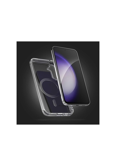 Galaxy S23 Fe Uyumlu Kılıf Magsafe Wireles Şarj Destekli Clear Şeffaf Sararmaz Premium Renksiz Case Resimde Görünen