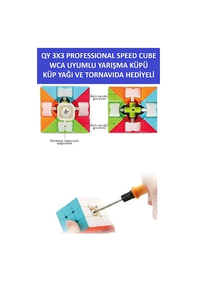 Qy 3x3 Profesyonel Speed Cube -rubık 3x3 Zeka Sabır Küpü- Küp Yağı Ve Tornavıda Hedıyelı