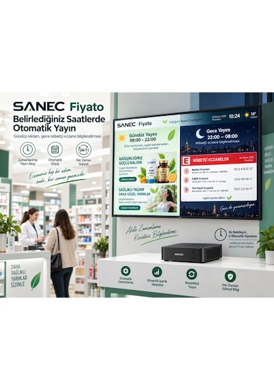 Sanec Eczane Bilgilendirme Ve Reklam Ekranı 32" Hdmı Ekranlı Dijital Bilgilendirme Sistemi