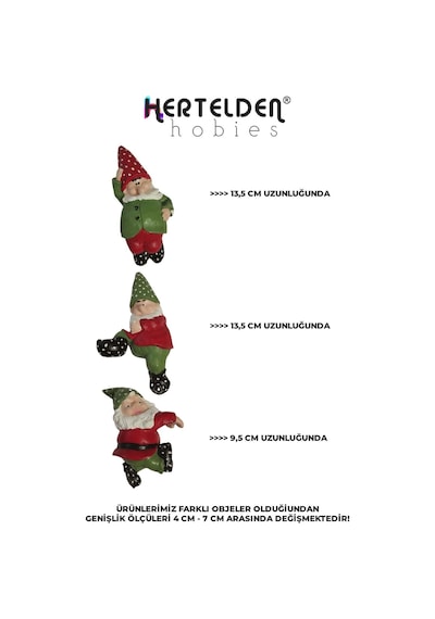Boyalı Üçlü Noel Baba Teraryum Obje Saksı Süsü Dekoratif Obje 3 Adet