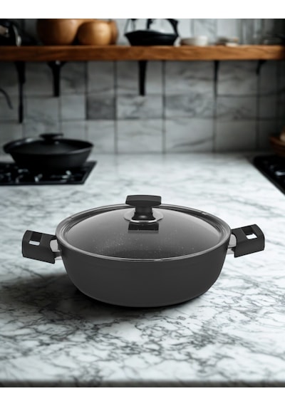 Hsr-8691261002005-hisar Optima Ares G Granit Basık Tencere 26 Cm Siyah
