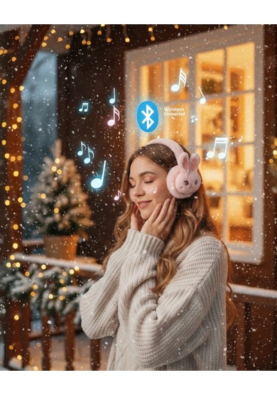 Mey İthalat Şarjlı Kablosuz Tavşan Tasarımlı Bluetooth Kulaklık Tf Kart Girişli