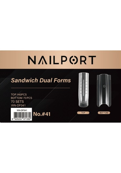 Long Square Protez Tırnak Sandwich Dual Üst Form Jel Polygel Acrygel - Akrijel Ve Polijel İçin Dual Form Şablon 140lı Wn-df041