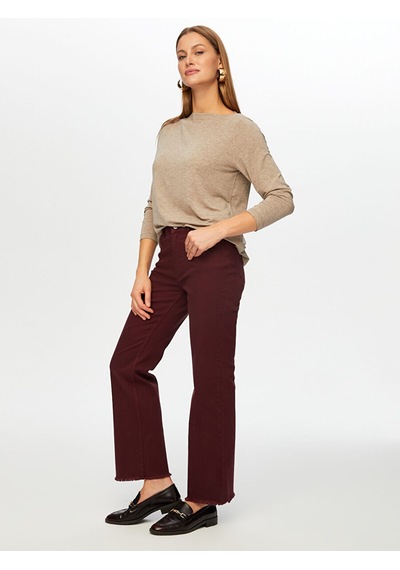Faik Sönmez Wide Leg Fit Renkli Jean Pantolon W26jpn001 Uw26jpn00142 Mürdüm