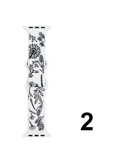 Nettech Apple Uyumlu Watch  Seri 40/38 Mm   Desenli Silikon Kordon - Beyaz