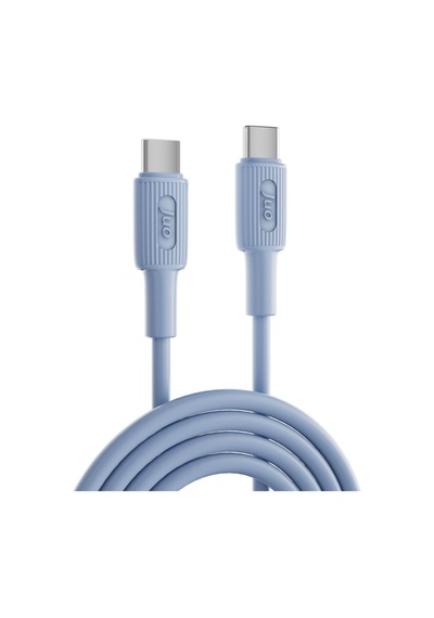 Juo 60w Usb Type-c To Type-c Silikon Hızlı Şarj Ve Data Kablosu Mavi 2 Metre
