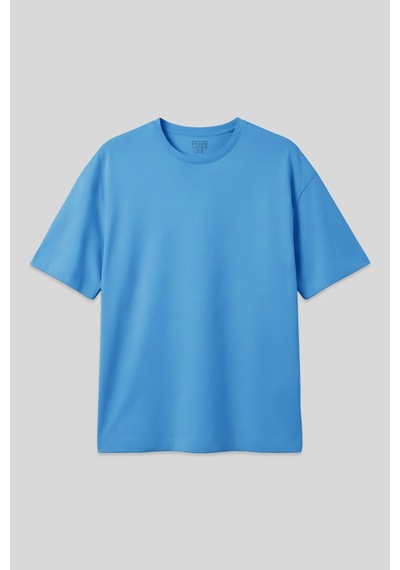 Air Jones Tommy Life Petrol Mavi %100 Pamuk Kalın Yumuşak Dokulu Oversize Fit Basic Erkek T-shirt - 88353 Petrol Mavi