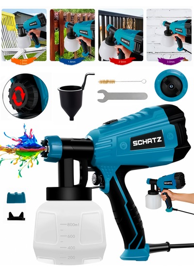 Schatz Profesyonel 1000 Watt Elektrikli Sprey Boya Püskürtme Tabancası Dezenfektan İlaçlama Makinesi Mavi