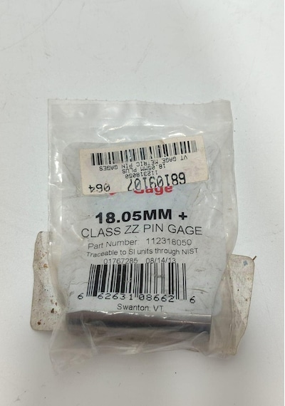 Vermont Gage Çelik Pin Kontrol Eşi 18,05mm