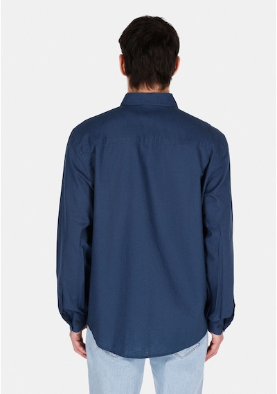 Colin's Colins Regular Fit Shirt Neck Düz Erkek Lacivert Uzun Kol Gömlek Cl1074489 Q1.v1 Nav Lacivert
