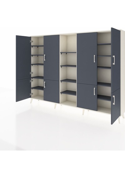 Arges Dolap 14 Raflı 8 Kapaklı 220x30x163 Aytaşı-antrasit Antrasıt - Aytası Arges Dolap 14 Raflı 8 Kapaklı 220x30x163 Aytaşı-antrasit Antrasıt - Aytası