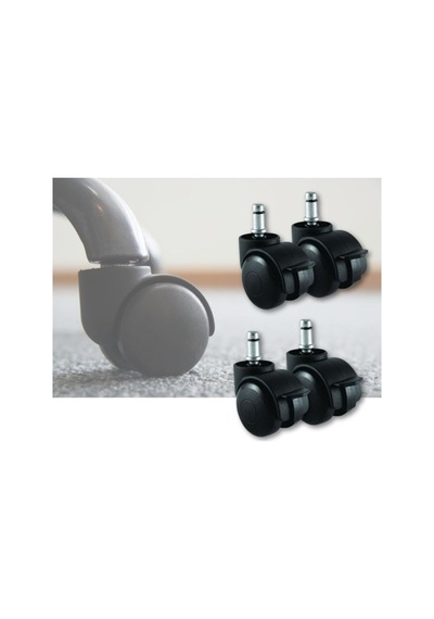 Supervac 50mm Sandalye Tekerleği, 11mm Pimli Geçme Teker, Frenli, 4'lü Set