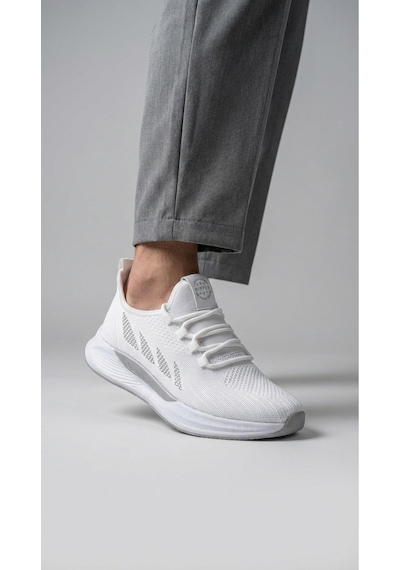 Wipper Ultra Hafif Triko Sneaker - Nefes Alan Ortopedik Poli Taban Unisex Yazlık Spor Ayakkabı Beyazbuz