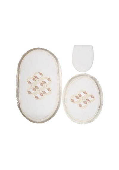 Akasya Saçakli Banyo Takımı 2 Pcs Beyaz