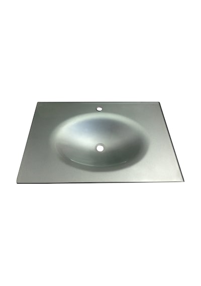 Cam Lavabo 15 MM 80 x 56 CM Metalik Gri