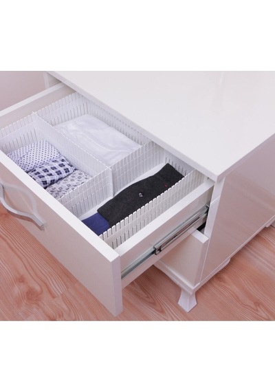 Ayarlanabilir Çekmece Düzenleyici 4 Lü 10 X 40 Cm Deco Bella Çekmece Düzenleyici Plastik Beyaz Tr Diğer