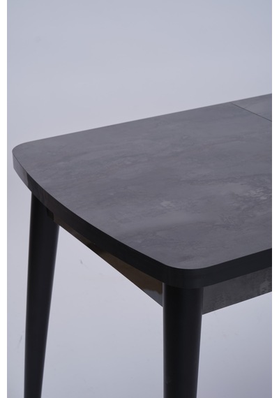 Nehir Polo Lak Panel Açılır Mutfak Masa Takımı 75x130cm Siyah
