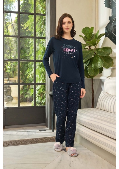 Kadın Aydoğan Pijama Takımı 240617 Lacivert Lacivert