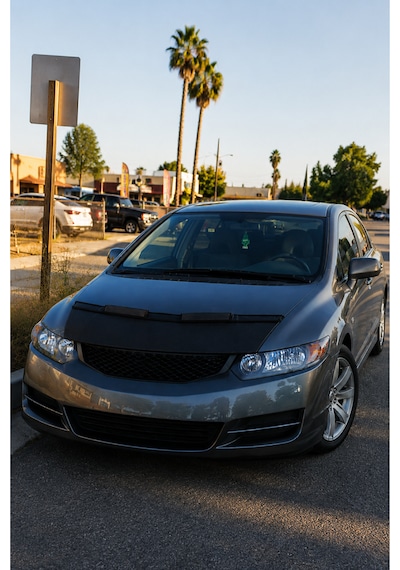 Honda Civic 13 Fb7 / Fk2 2012 2016 Ön Kaput Koruma Maskesi Siyah Deri Taş Çarpma Ve Güneş Koruma