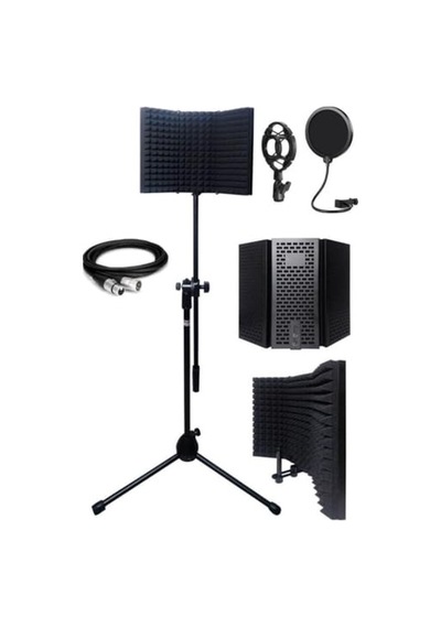 Pf-30x Mikrofon Standı Yalıtım Paneli Xlr Kablo Pop Filter