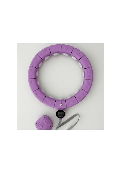 Akıllı Hula Hoop Çemberi 24 Bölüm Parça Mor Renk Fitness Spor Egzersiz Halkası Sayaçlı Mor Tek Ebat Genel