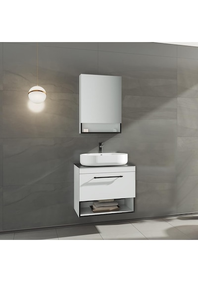 Orka Knidos 70 Cm Mdf Beyaz Banyo Dolabı Alt Modül Ve Lavabo Beyaz