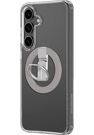 Galaxy S25 Kılıf M-safe Uyumlu Standlı Amazingthing Minimal Grip Serisi Kapak Gri