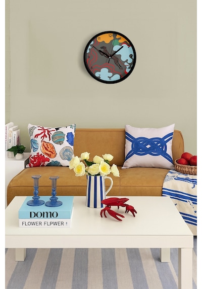Leopar - Kaplan Modern Tasarım Duvar Saati - 30cm - Önü Camlı Siyah Kasa - Sessiz Mekanizma-jh0744 Siyah