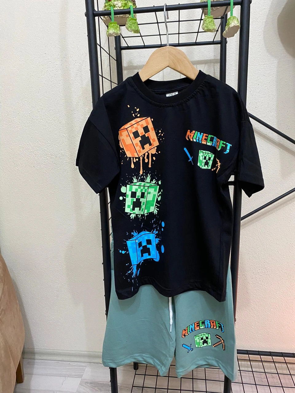 Cg Kids Minecraft Mükemmel Kaliteli Baskı Erkek Çocuk Alt Üst Tak Siyah - Mint Yeşili Cg Kids Minecraft Mükemmel Kaliteli Baskı Erkek Çocuk Alt Üst Tak Siyah - Mint Yeşili