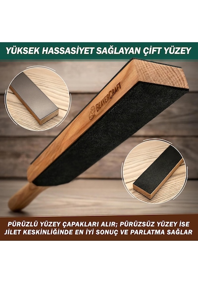 Beavercraft Ls6p1 Çift Yüzeyli Deri Bıçak Bileme Ve Parlatma Macunu Seti 2 Parça