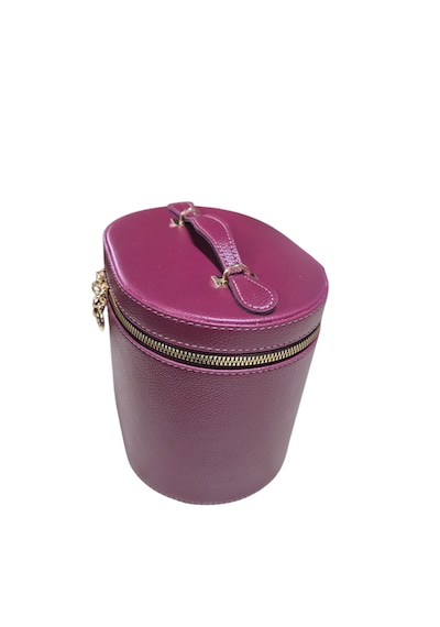 Makyaj Düzenleyici Aynalı Makyaj Çantası Bordo Bölmeli Taşınabilir Kozmetik Organizer 19x15x16 Cm