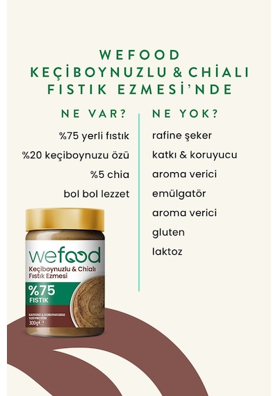 Keçiboynuzlu & Chialı Fıstık Ezmesi 300 G 3'lü