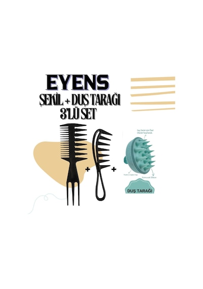 Eyens Wax Şekil + Duş Tarağı 3'lü Set