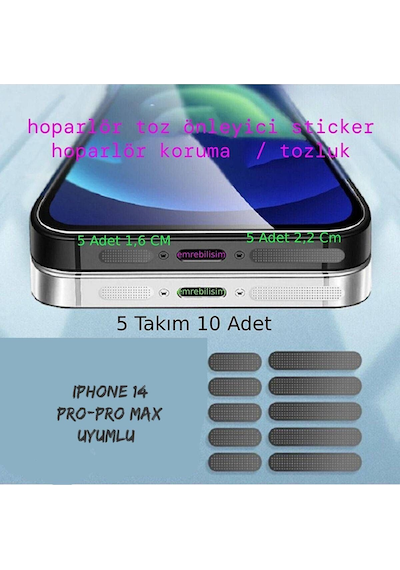 Apple Uyumlu iPhone 14 Pro pro Max Tüm Serileri Için Siyah Toz Ve Kir Önleyici Hoparlör