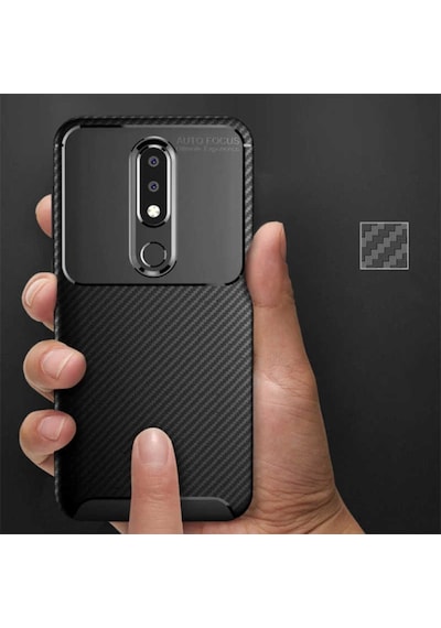 Nokia 5.1 Plus Kılıf Karbon Silikon Case