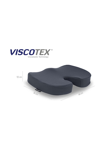 Visco Ortopedik Koksiks Oturma Minderi 44x36/7 cm, Gri