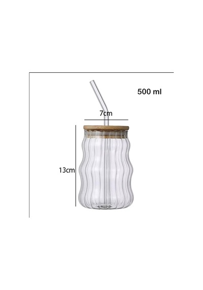 500ml Bambu Kapaklı Cam Bardak, Cam Pipetli Silikon Kapak Contalı İnce Çizgi Desenli Sıcak Soğuk İçecekler İçin Kahve Meyve Suları Ve Çayları İçin Ergonomik Şık Tasarım Beyaz - Çok Renkli 500ml Bambu Kapaklı Cam Bardak, Cam Pipetli Silikon Kapak Contalı İnce Çizgi Desenli Sıcak Soğuk İçecekler İçin Kahve Meyve Suları Ve Çayları İçin Ergonomik Şık Tasarım Beyaz - Çok Renkli