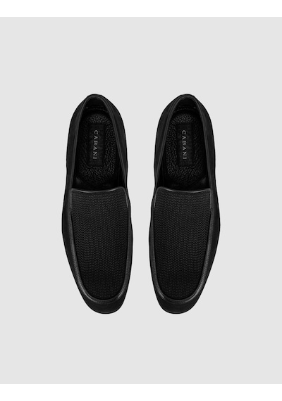 Cabani Premium Deri Siyah Erkek Loafer