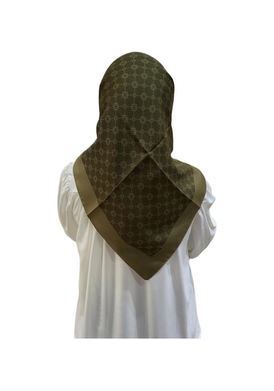 Aker Elegance Monogram Eşarp - 1090500-2 - 100 X 100 / 934 Koyu Yeşil