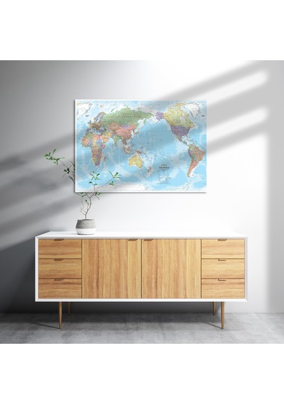 Cakasepetim Modern Ve Güncel Dünya Haritası Ahşap Mdf Tablo
