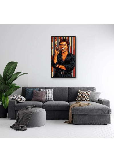 Gülümseyen Gangster Portresi - Metal Tablo - Dec0300 56 X 95 Cm Çok Renkli