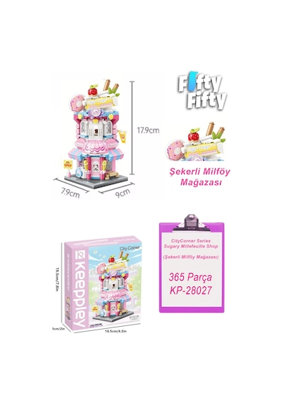 Keeppley City Corner/şehir Şekerli Milföy Mağazası 365 Parça Oyuncak Yapım Seti 28027
